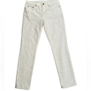 Soft surroundings size 12 white tone on tone damask design Jean style 28244